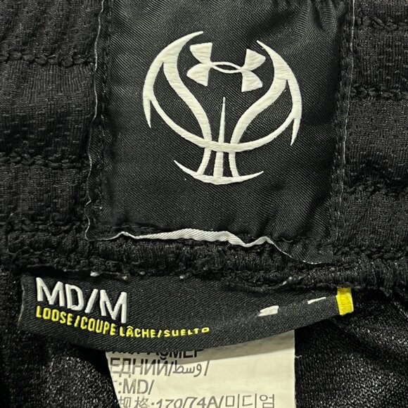 Under Armour UA Baseline Shorts Mens Medium Loose Heatgear Black Basketball - Picture 3 of 6